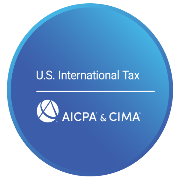 AICPA U.S. International Tax badge for MCR